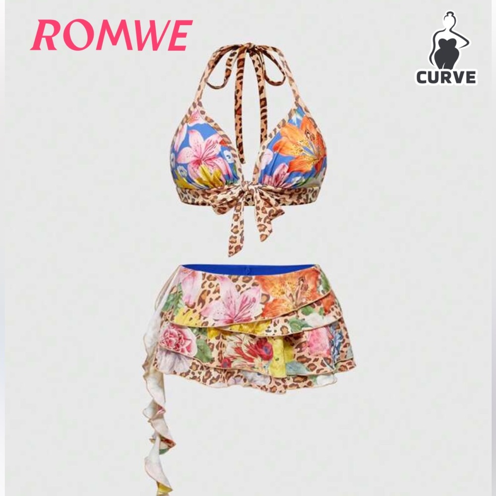 (NEW) Colorful Floral Two-Piece Set